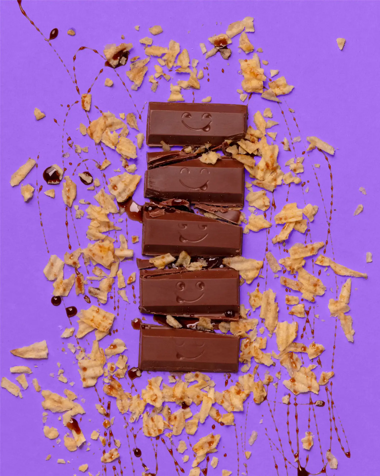 Chocolate Papitas y Caramelo presentado con sus ingredientes